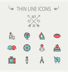 Education thin line icon set Education thin line icon set vector image