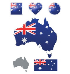 Australian flag and icons vector image