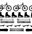 Sports Equipment silhouette seamless pattern Sports Equipment silhouette seamless pattern vector image