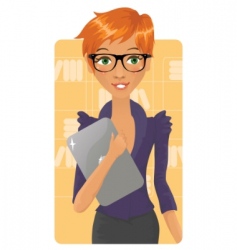 Office girl vector image