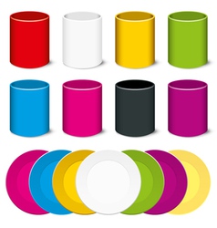 Plate and cup vector image