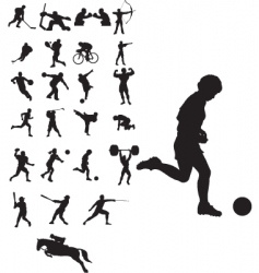 Sport icon silhouettes vector image
