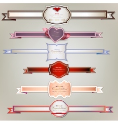 Set of holiday ribbons and labels background vector image