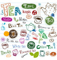 Tea doodles vector image