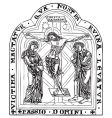 Antique religious book engraving vector image