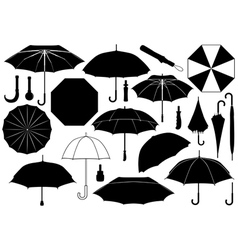Set of different umbrellas vector image