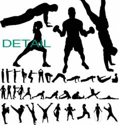 Fitness silhouettes Fitness silhouettes vector image
