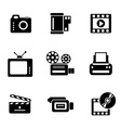 Computer photo-video icons vector image