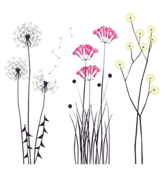 Drawing blooming flowers vector image