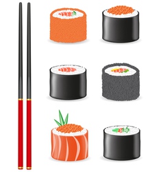Sushi set icons vector image