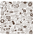 Coffee and sweets - doodles vector image