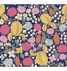 Color floral sketch seamless vector image