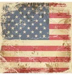 Vintage card with American flag Vintage card with American flag vector image