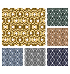 Entwined metal rings Seamless patterns vector image