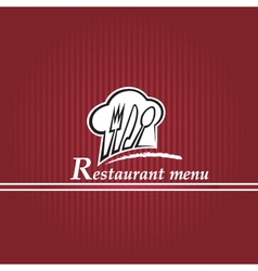 Chef hat with spoon knife and fork vector image