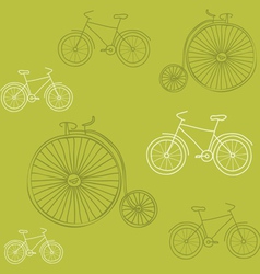 Seamless background with retro bicycles - for desi vector image