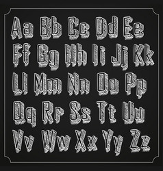 Sketch font set with shadow alphabet on white vector image