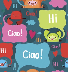 Friendly monsters seamless print Friendly monsters seamless print vector image