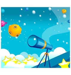 Telescope and Planets vector image