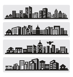 Cities silhouette icon Cities silhouette icon vector image