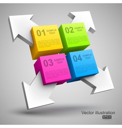 Colorful cubes with arrows 3D vector image