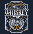 Vintage Americana Whiskey Label T-shirt Graphic vector image
