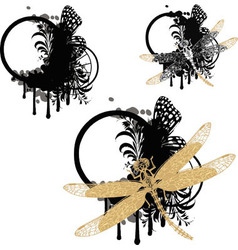 Vintage dragonfy vector image