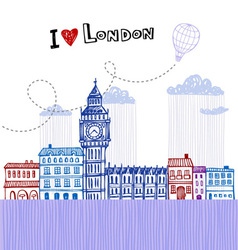 I love London 2 vector image