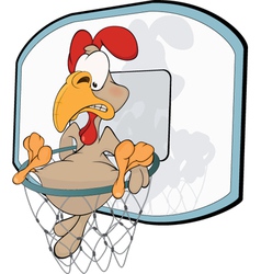 Cockerel the basketball player Cartoon vector image