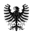 Black heraldic eagle vector image
