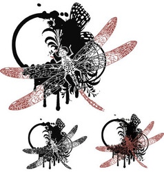 Vintage dragonfy vector image