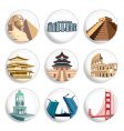 Travel destination badges vector image
