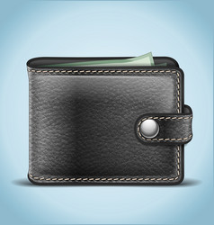 Black Leather Wallet vector image