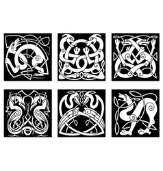 Animal and birds in celtic style Animal and birds in celtic style vector image