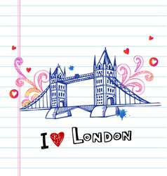 I love London doodles vector image