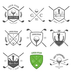 Set of vintage golf labels and badges vector image