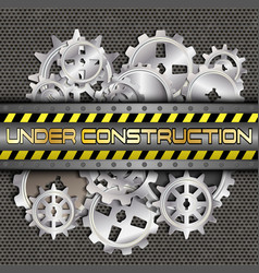 Under construction with gears and pinions Under construction with gears and pinions vector image