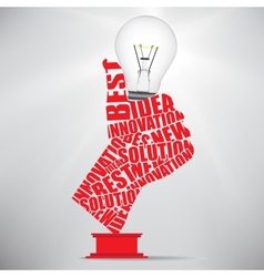 Ok hand lamp bulb vector image