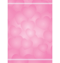 Valentine background with pink hearts vector image