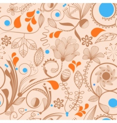 Floral peach pattern vector image