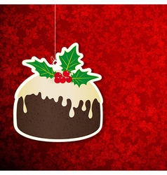 Christmas background with pudding vector image