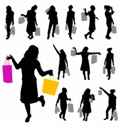 Woman with shopping bags vector image