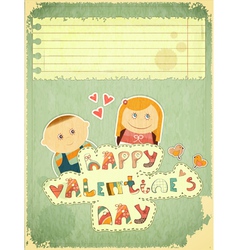 Vintage Design Valentines Day Card vector image