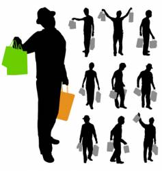 Man with shopping bags vector image