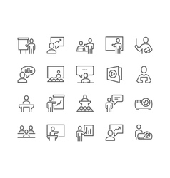 Line Business Presentation Icons Line Business Presentation Icons vector image