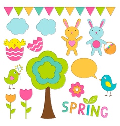 Spring set vector image