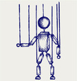 Wooden puppet vector image