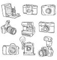 Set of photo cameras vector image