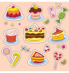 Holiday sweets 2 stickers v vector image