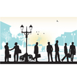 People silhouettes in blue background vector image